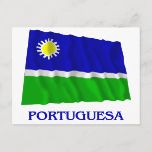 Portuguesa Wave Flagga med Namn Vykort