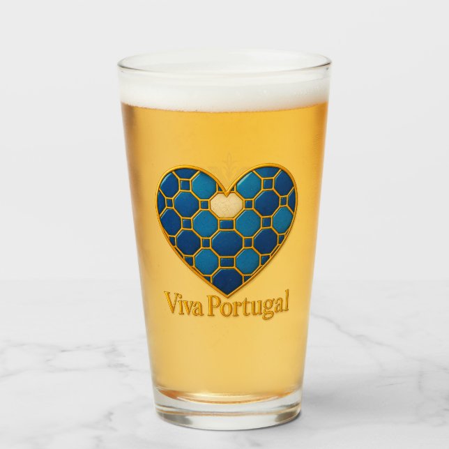 Portuguese Azulejo Heart Glass Cup  Glaskopp (Baksida fylld)