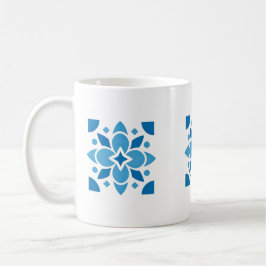 Portuguese Azulejo Tile Floral Mug – Blue Ceramic  Kaffemugg