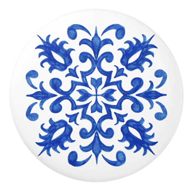 Portuguese Blue Tile central round medallion Knopp (Framsidan)