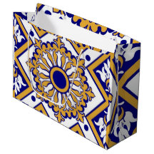 Portuguese Blue Yellow Mediterranean Floral