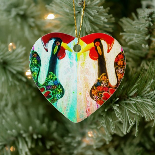 Portuguese folk art julgransprydnad keramik (Träd)