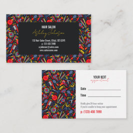 Portuguese Folk Blue & Red Appointment Reminder Visitkort