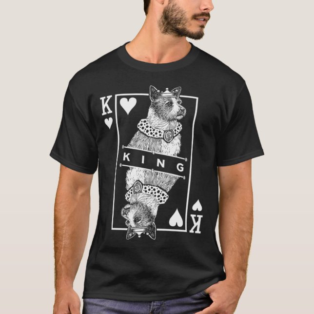 Portuguese Podengo Pequeno King Of Hearts  Dog T Shirt (Framsida)