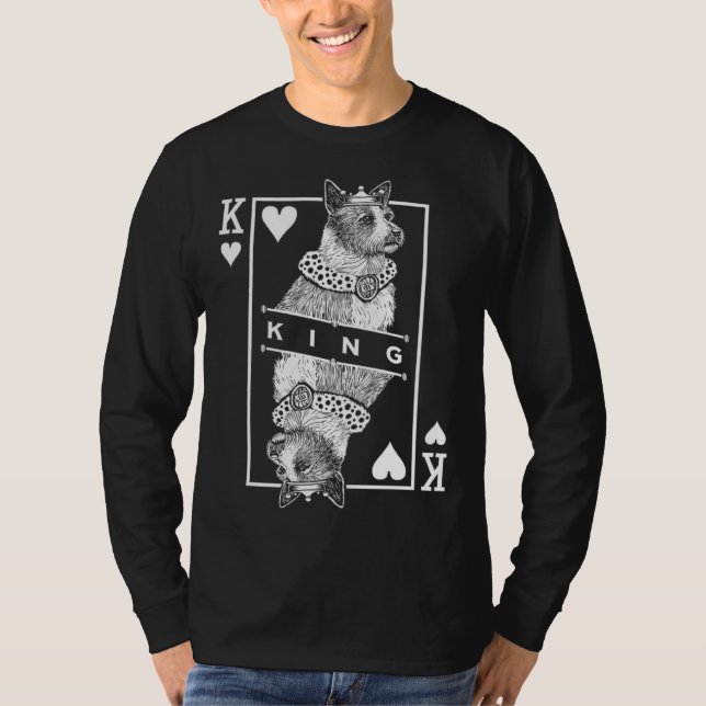 Portuguese Podengo Pequeno King Of Hearts  Dog T Shirt (Framsida)