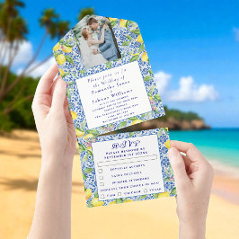 Portuguese Tiles Lemons Rustic Photo Wedding 