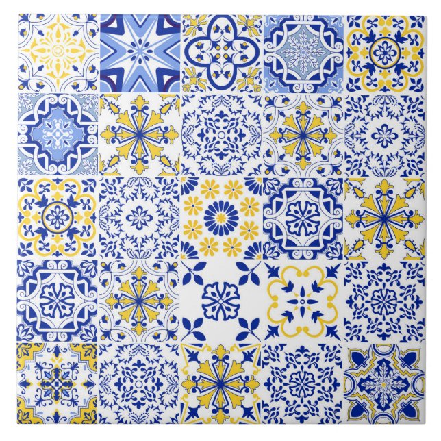 Portuguese Tiles Pattern Ceramic Tile  Kakelplatta (Framsidan)
