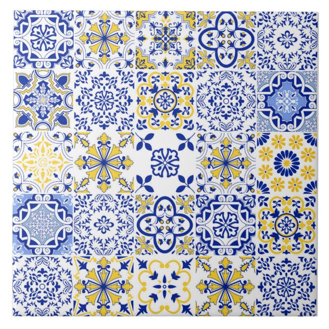 Portuguese Tiles Pattern Ceramic Tile  Kakelplatta (Framsidan)