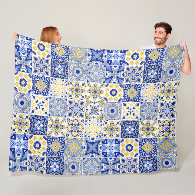 Portuguese Tiles Pattern  Fleecefilt (På plats)