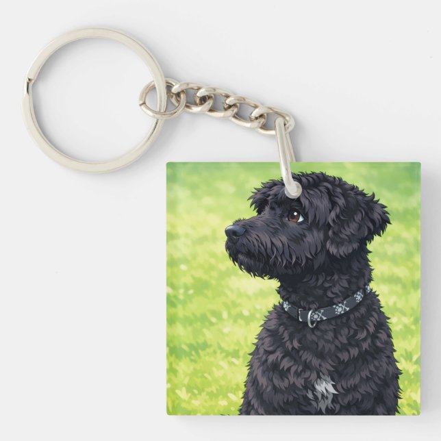 Portuguese Water Dog Acrylic Keychain – Cute Porti (Framsidan)