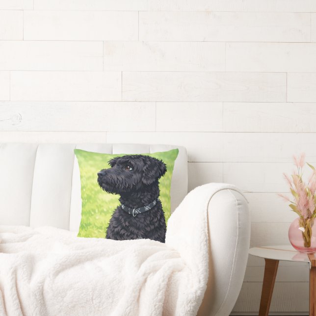 Portuguese Water Dog Anime Throw Pillow Kudde (Soffa)