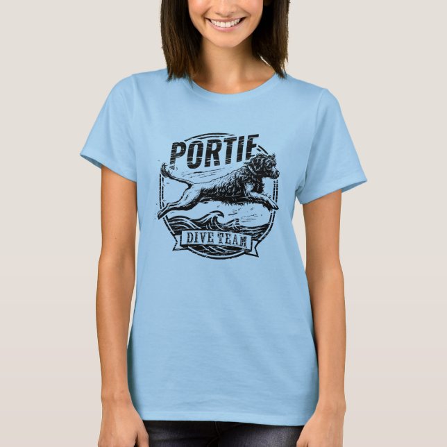 Portuguese Water Dog - Dive Team T Shirt (Framsida)