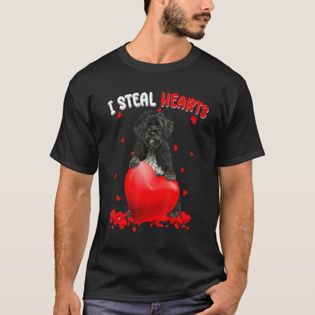 Portuguese Water Dog Dog I Steal Hearts Cute Valen T Shirt (Framsida)