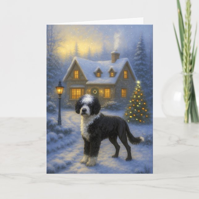 Portuguese Water Dog Holiday Card Helgkort (Framsida)