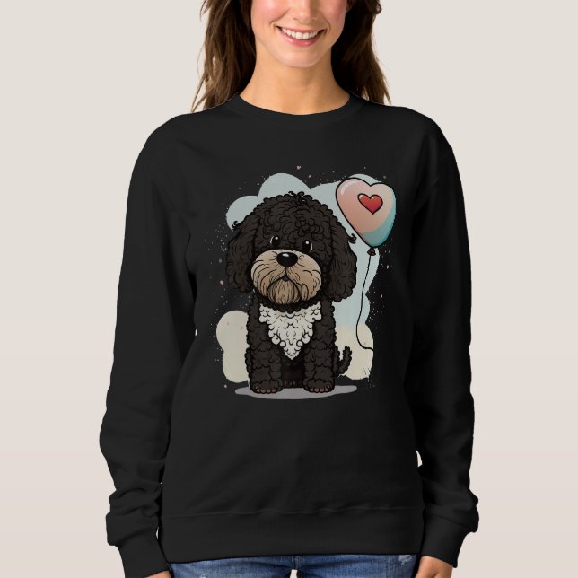 Portuguese Water Dog Love Heart for Valentines Day T Shirt (Framsida)
