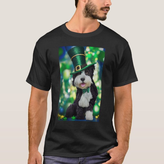 Portuguese Water Dog St Patricks Day Irish T Shirt (Framsida)