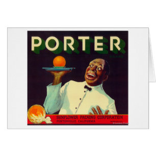 Portvakt orange LabelPorterville, CA Hälsningskort