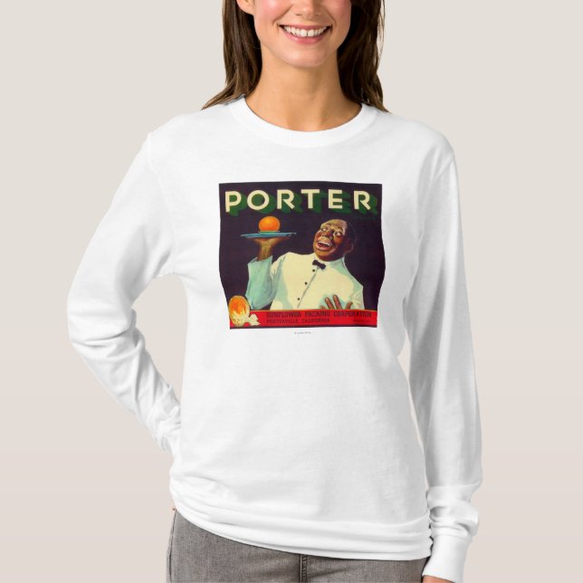 Portvakt orange LabelPorterville, CA T-shirt (Framsida)