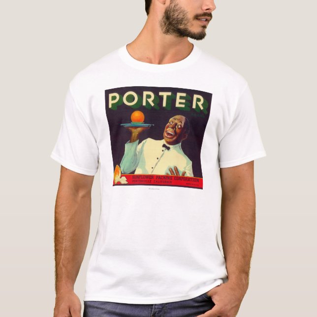 Portvakt orange LabelPorterville, CA T-shirt (Framsida)