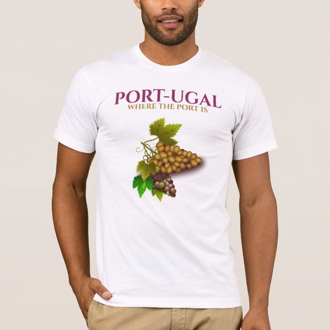 Portvindruvsillustration för vin i portvin t shirt (Framsida)