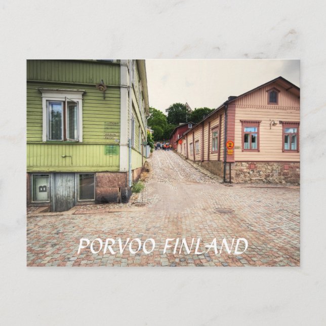 Porvoo Finland Street Scene Vykort (Framsida)