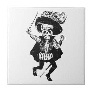 Posada Swashbuckling Calavera (skelett) Kakelplatta