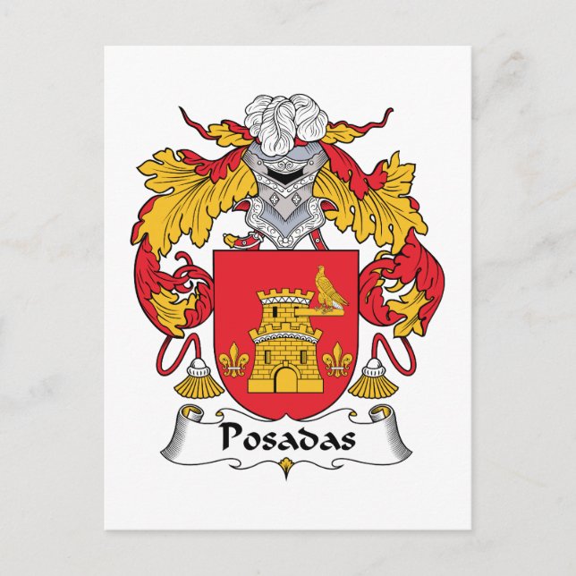Posadas Family Crest Vykort (Framsida)