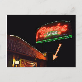 Posados Cafe Neon-tecken Vykort