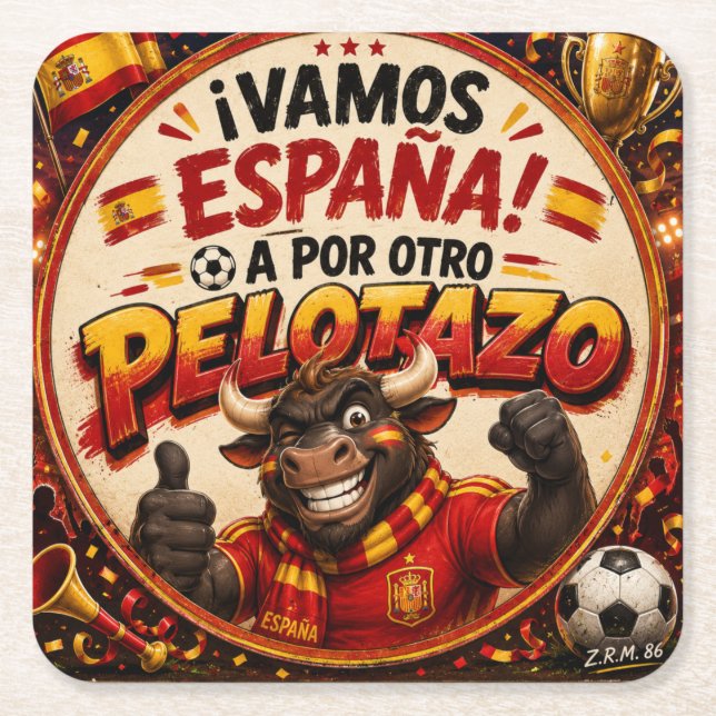 Posavaso vamos España Underlägg Papper Kvadrat (Framsidan)