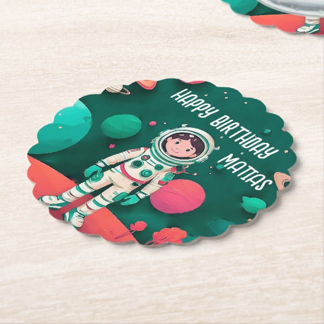 Posavasos cumpleaños personalizado underlägg papper (Vinklad)