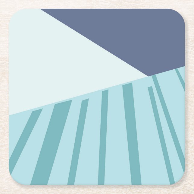 Posavasos de cartón blå underlägg papper kvadrat (Framsidan)