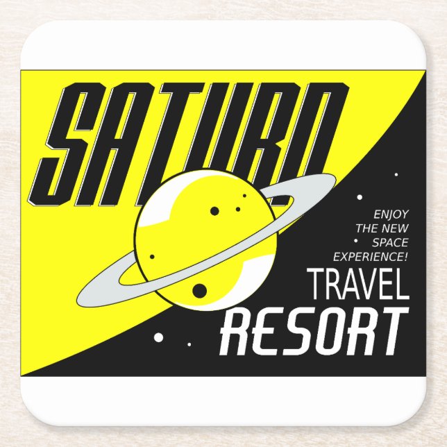 Posavasos de cartón con diseño espacial underlägg papper kvadrat (Framsidan)