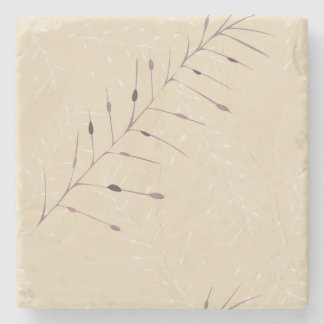 Posavasos de piedra con diseño de plantas. stenunderlägg