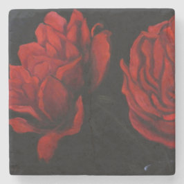 Posavasos de piedra con rosas rojas stenunderlägg