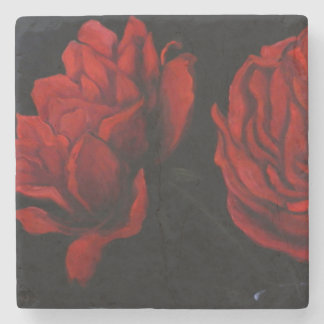 Posavasos de piedra con rosas rojas stenunderlägg