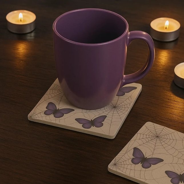 Posavasos halloween minimalista  stenunderlägg (Misterio y calma en cada sorbo… Halloween a tu manera.)