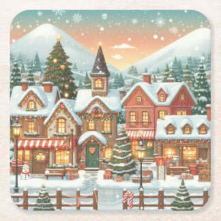 Posavasos Navideño Vintage | Regalo y Decoración  Underlägg Papper Kvadrat