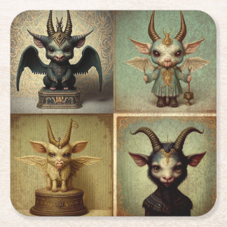 Posavasos personalizados originales Baphomet.  Underlägg Papper Kvadrat