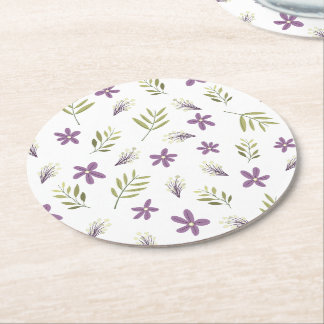 Posavasos Violetas y flores silvestres Underlägg Papper Rund