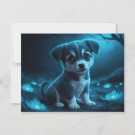 Poscards Chat Bleu 02 Vykort