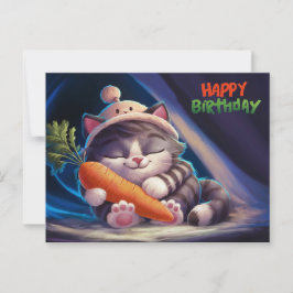 Poscards Happy Birthday Petit Chat 07 Vykort