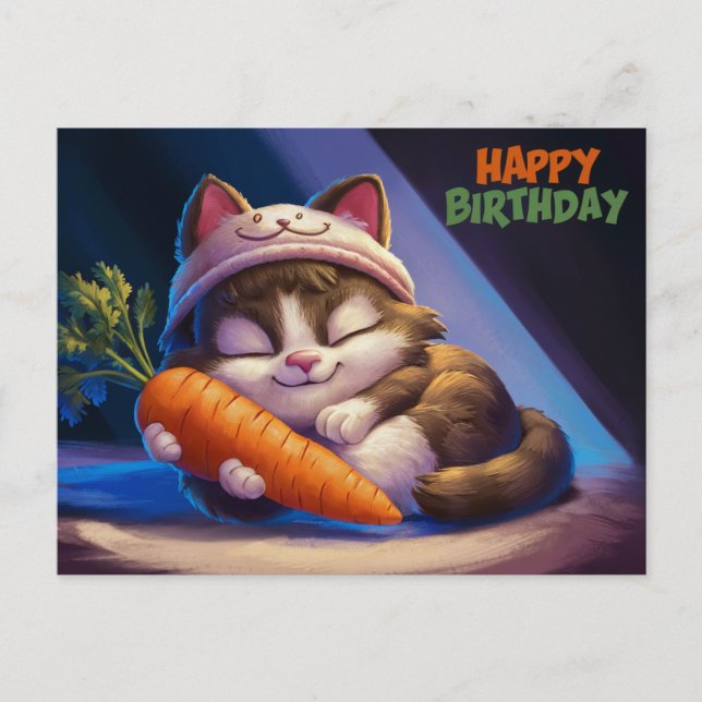 Poscards Happy Birthday Petit Chat 09 Vykort (Framsida)