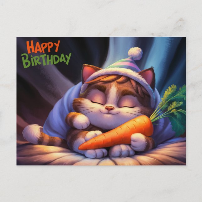 Poscards Happy Birthday Petit Chat 10 Vykort (Framsida)