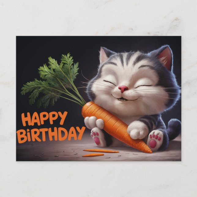 Poscards Happy Birthday Petit Chat 11 Vykort (Framsida)