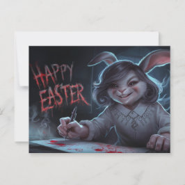Poscards Happy Easter Femme Lapin 02 Vykort