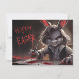 Poscards Happy Easter Femme Lapin 05 Vykort