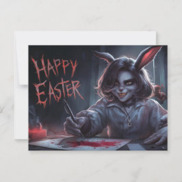 Poscards Happy Easter Femme Lapin Vykort
