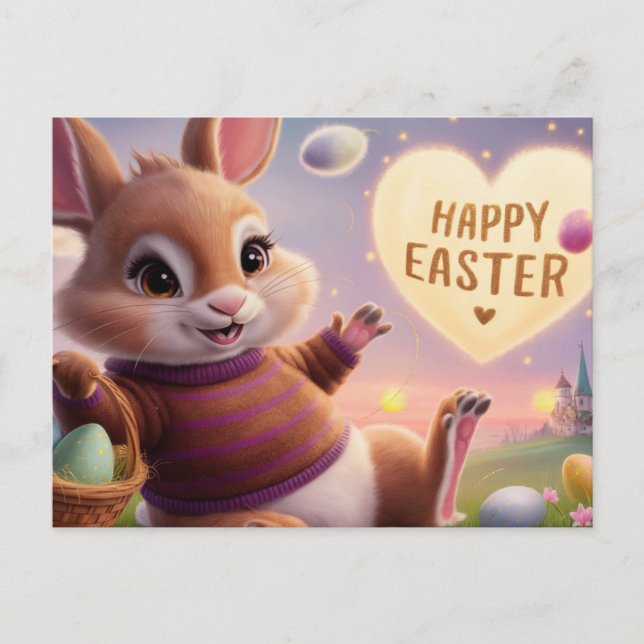 Poscards Happy Easter Lapin 07 Vykort (Framsida)