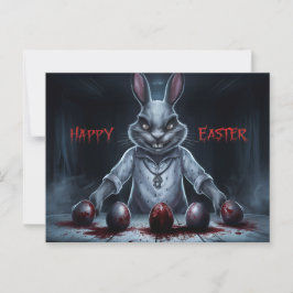 Poscards Happy Easter Lapin Oeuf Horror 03 Vykort