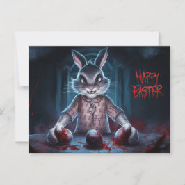 Poscards Happy Easter Lapin Oeuf Horror 05 Vykort